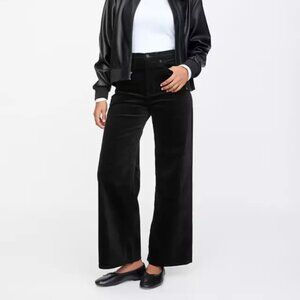 NWT GAP Black High Rise Velvet Wide Leg Relaxed BOHO Pants